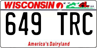 WI license plate 649TRC