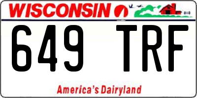 WI license plate 649TRF