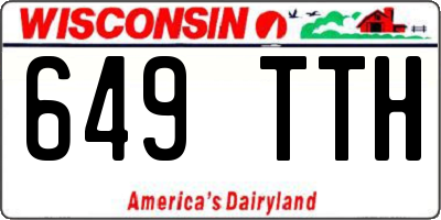 WI license plate 649TTH