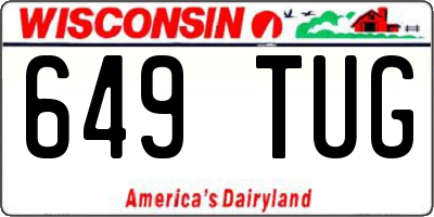 WI license plate 649TUG
