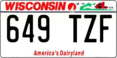 WI license plate 649TZF