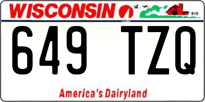 WI license plate 649TZQ