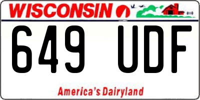 WI license plate 649UDF