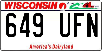 WI license plate 649UFN
