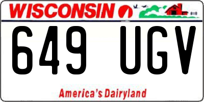 WI license plate 649UGV