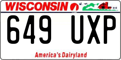 WI license plate 649UXP