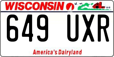 WI license plate 649UXR