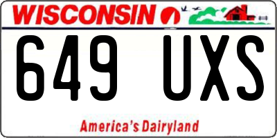 WI license plate 649UXS