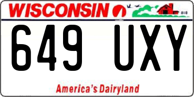 WI license plate 649UXY