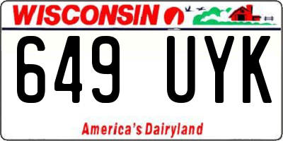 WI license plate 649UYK