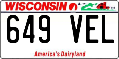 WI license plate 649VEL