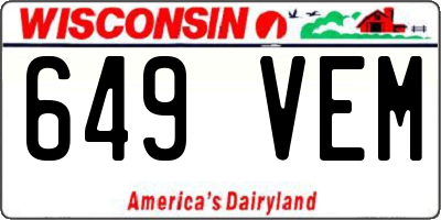 WI license plate 649VEM