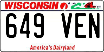 WI license plate 649VEN