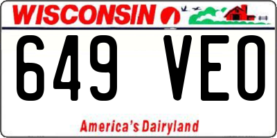 WI license plate 649VEO