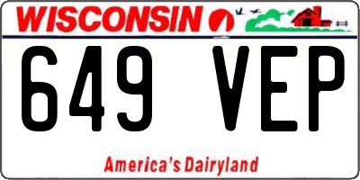 WI license plate 649VEP