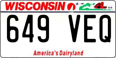 WI license plate 649VEQ