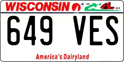 WI license plate 649VES