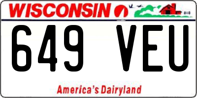 WI license plate 649VEU