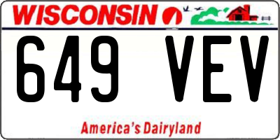 WI license plate 649VEV