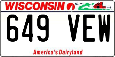 WI license plate 649VEW