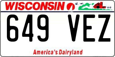 WI license plate 649VEZ