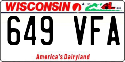 WI license plate 649VFA