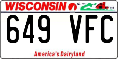 WI license plate 649VFC