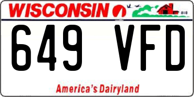 WI license plate 649VFD