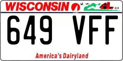 WI license plate 649VFF