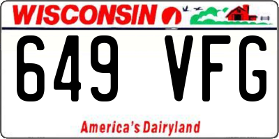 WI license plate 649VFG