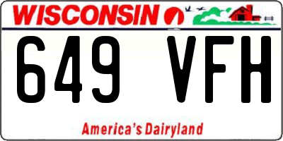 WI license plate 649VFH