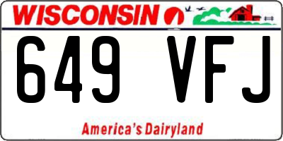 WI license plate 649VFJ