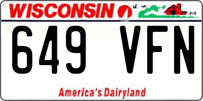 WI license plate 649VFN