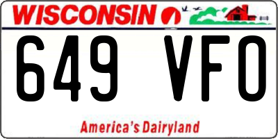 WI license plate 649VFO