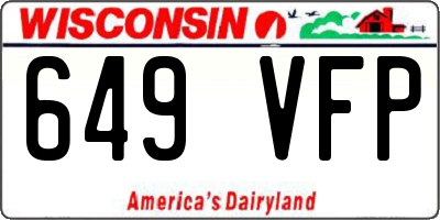 WI license plate 649VFP