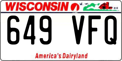 WI license plate 649VFQ