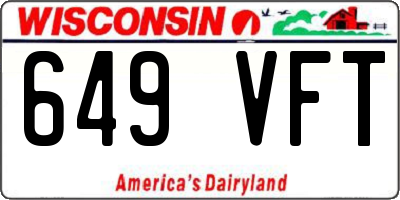 WI license plate 649VFT