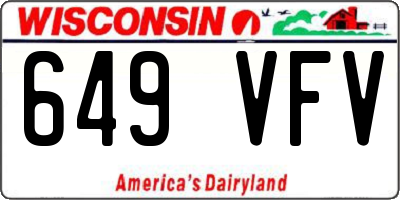 WI license plate 649VFV