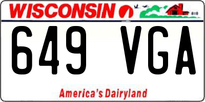 WI license plate 649VGA