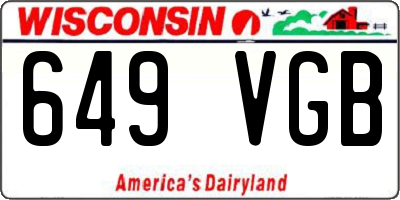 WI license plate 649VGB