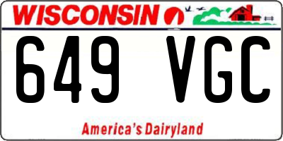 WI license plate 649VGC