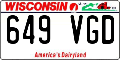 WI license plate 649VGD