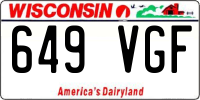 WI license plate 649VGF