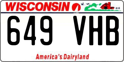 WI license plate 649VHB