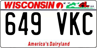WI license plate 649VKC