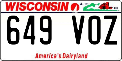WI license plate 649VOZ