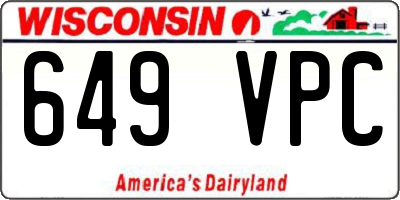 WI license plate 649VPC