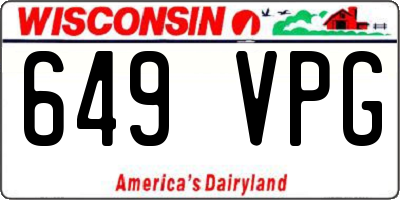 WI license plate 649VPG