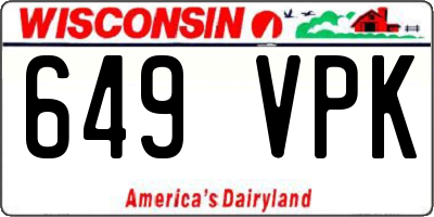 WI license plate 649VPK