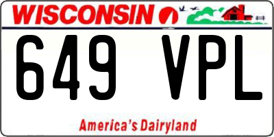 WI license plate 649VPL